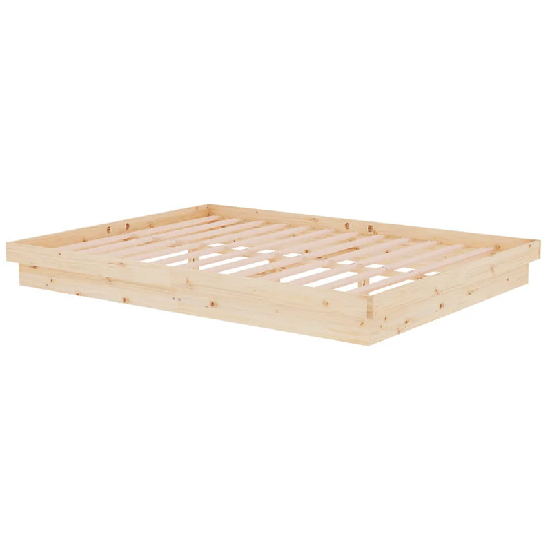 Bed Frame Solid Wood, Brown, Small Double (4')