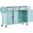 Kitchen Island Cart With 4 Door Cabinet And Two Drawers And 2 Locking Wheels - Solid Wood Top-2132534271