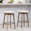 Tabouret de comptoir pivotant rembourré Oliviah-2064121764