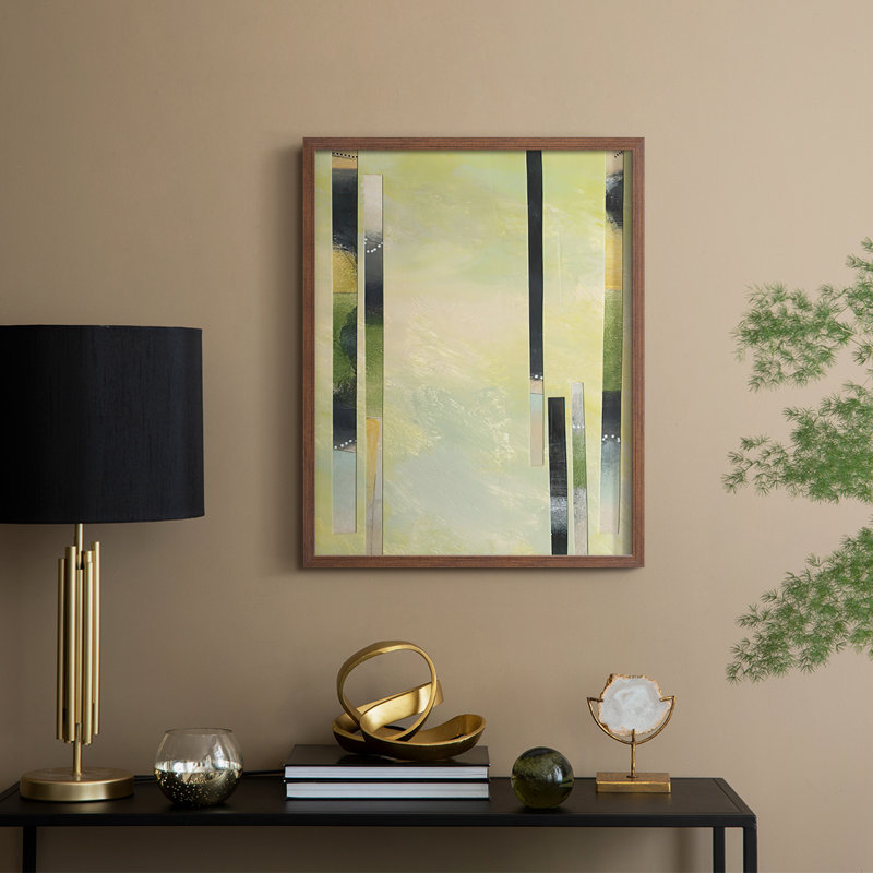 Neutral Assemblage IV Framed Print - Solid Wood, H 15 po x l 12 po, Noyer