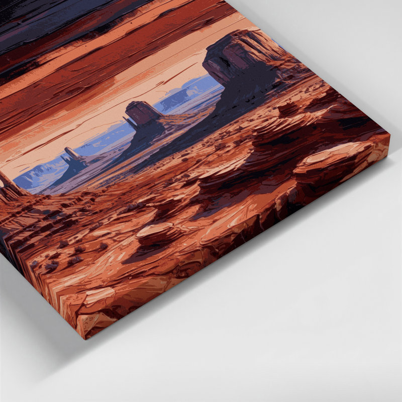 «Southwestern Patterns Horizon Layers 215», art mural sur toile brune, H 32 po x l 32 po