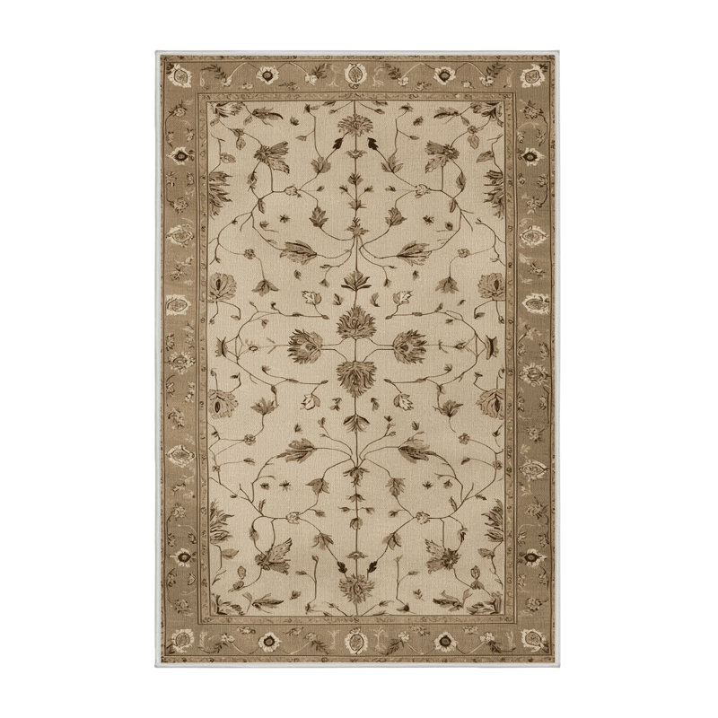 Tapis beige lavable à la machine, Rectangle 8 pi x 10 pi