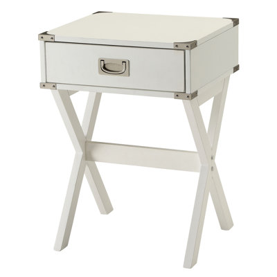 Table de bout carrée blanche avec tiroir de rangement - choix pratique et base stable pour les chambres à coucher