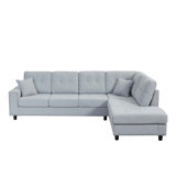 Comfortable L-shaped Modular Sofa with Removable Cushions and Pillows for Various Spaces