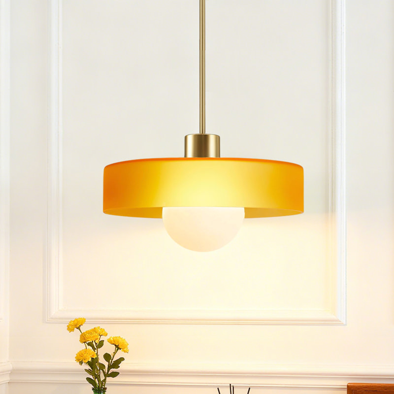 Luminaire suspendu pour îlot de cuisine Vintage, 9.8", Orange