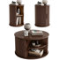3-Piece Coffee Table Set Include Coffee Table Round And 2 Fluted End Tables