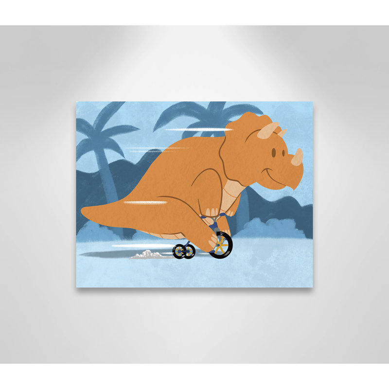 «Riding Dino 2», impression sur papier, H 11 po x l 14 po x P 1,5 po, Canevas