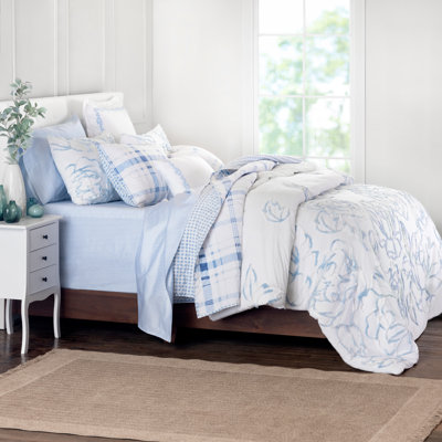 Adrian Blue Cotton Traditional Comforter Set