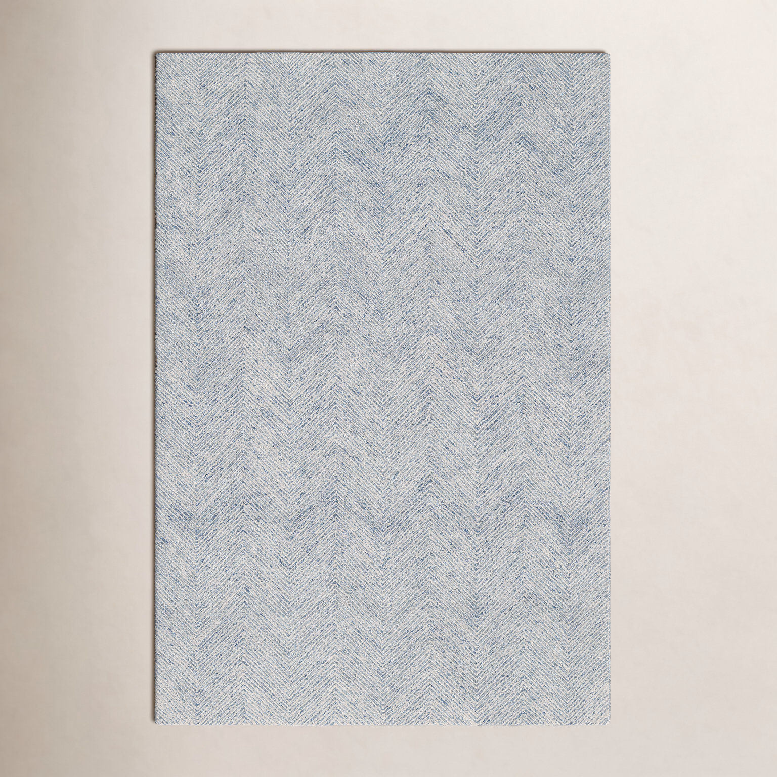 Wheaton Blue Beige Hand-Tufted Wool Chevron Rug, Rectangle 2' x 3'