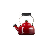 Le Creuset Enamel On Steel Whistling Kettle 1.7 Qt Cerise Light Gold Heart Knob
