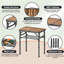 Table de camping pliante avec filet de rangement, table portative en aluminium à hauteur réglable avec poignée de transport pour pique-nique, barbecue, extérieur, bureau-381282234