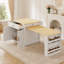 Ensemble d'îlot de cuisine 82,7 po avec table de salle à manger extensible, chêne blanc-585537100