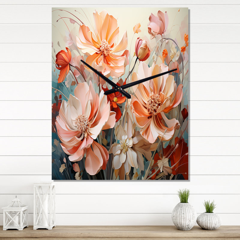 Jasonna - Horloges murales Abstract Botanicals, H 32 po x l 16 po x P 1 po