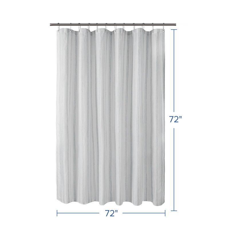 Chenille Stripe Shower Curtain, Gray