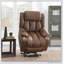 Fauteuil inclinable électrique en cuir Pacay brun avec fonction de levage, de chauffage et de massage