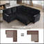 Canapé en L avec canapé-lit escamotable, canapé-lit avec siège de rangement, canapé-lit modulaire à 5 places avec port USB, canapé-lit modulaire pour salon-102040620