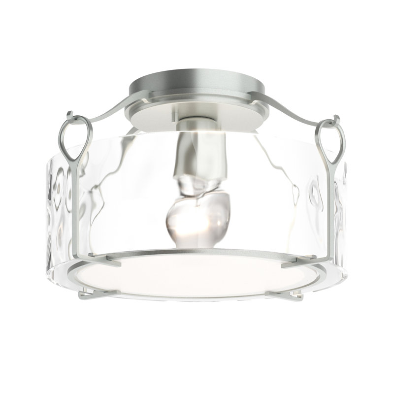 Bow 1 - Light Semi Flush Mount, Water Clear, Vintage Platinum