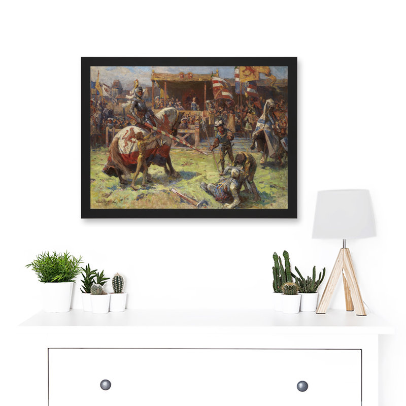 Painting Landscape Medieval Ajdukiewicz Knights Jousting - Single Picture Frame Painting