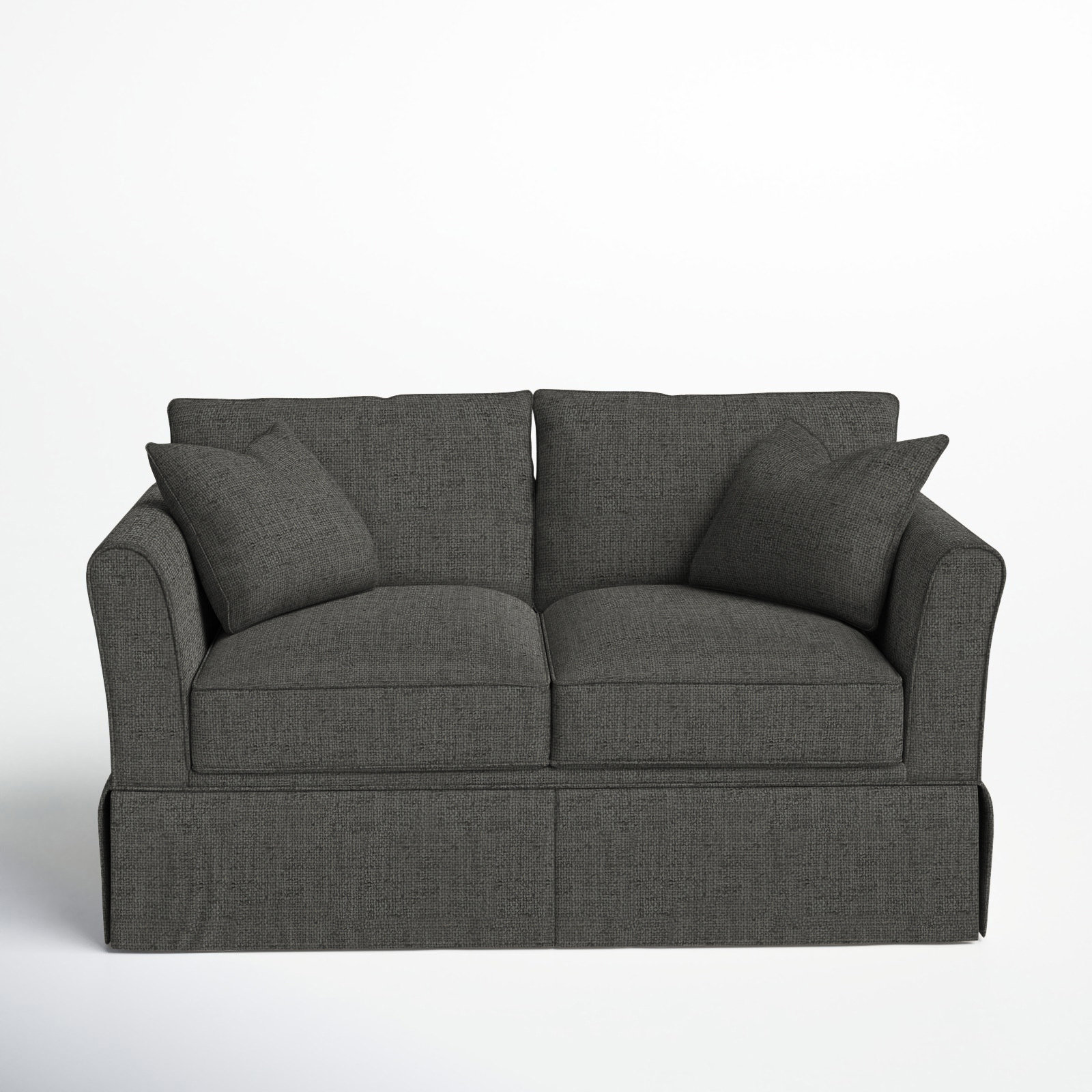 Shelby 60'' Upholstered Sofa, Zuma Charcoal Textured Linen
