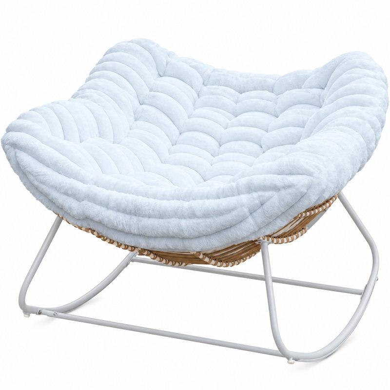 Chaise en osier Rockong, Blanc, Blanc