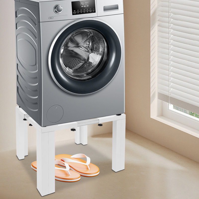 Heavy Duty Adjustable Stainless Steel Washing Machine Stand, White