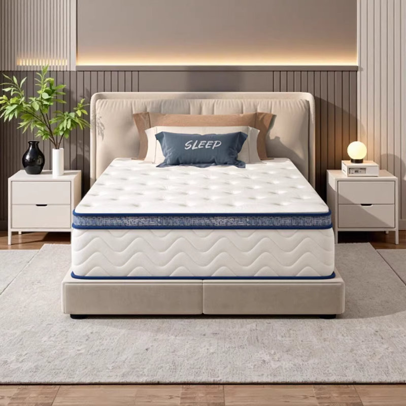 Matelas hybride double de 12 po avec ressorts ensachés individuellement - support ferme moyen pour un sommeil réparateur, 12"