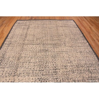 Tapis moderne taille unique One-of-a-Kind sel et poivre