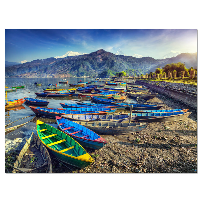 « Colorful boats »-impression, H 30 po x l 40 po x 1,5 po, Toile tendue