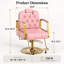 Fauteuil de barbier hydraulique réglable en hauteur, fauteuil de salon pivotant - Rose-103427644