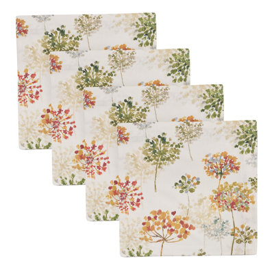  Lace Flowers Autumn Floral Napkin Set of 4