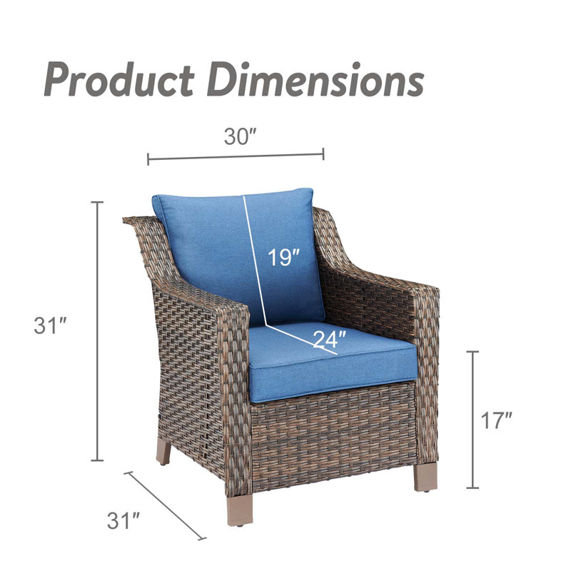 Chaise longue d'extérieur avec coussins Tya (ensemble de 2), Bleu