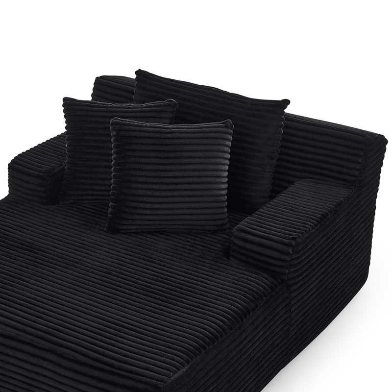 Fauteuil paresseux 64,96 po, Noir