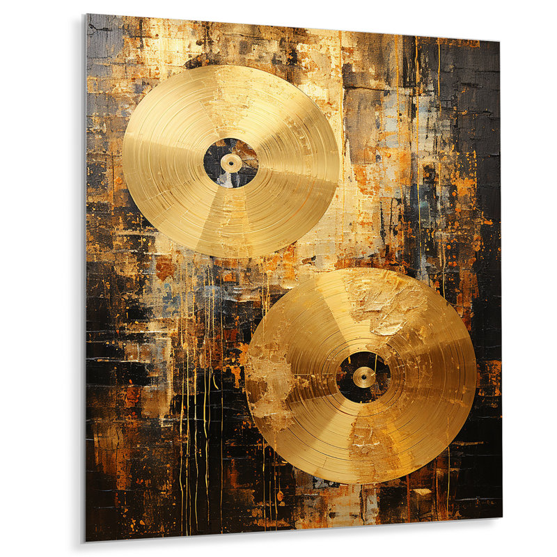 «Cymbal Symphony Gilded I» sur métal, H 20 po x l 12 po x P 1 po