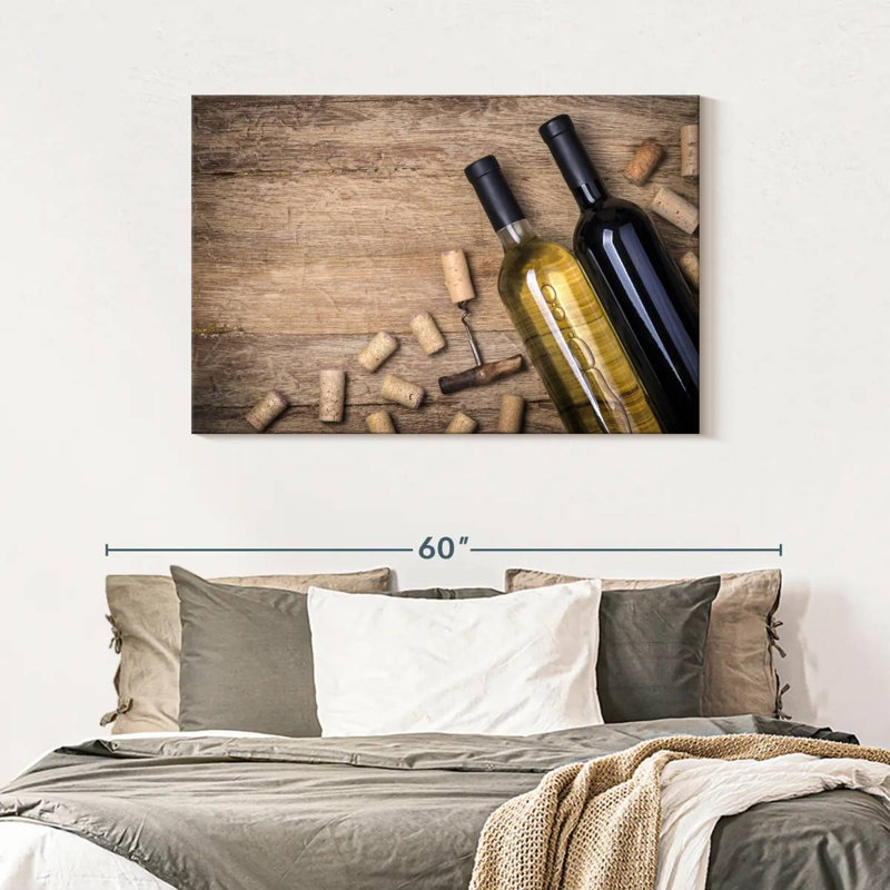 Yarlin rouge et vin blanc, H 30 po x l 45 po
