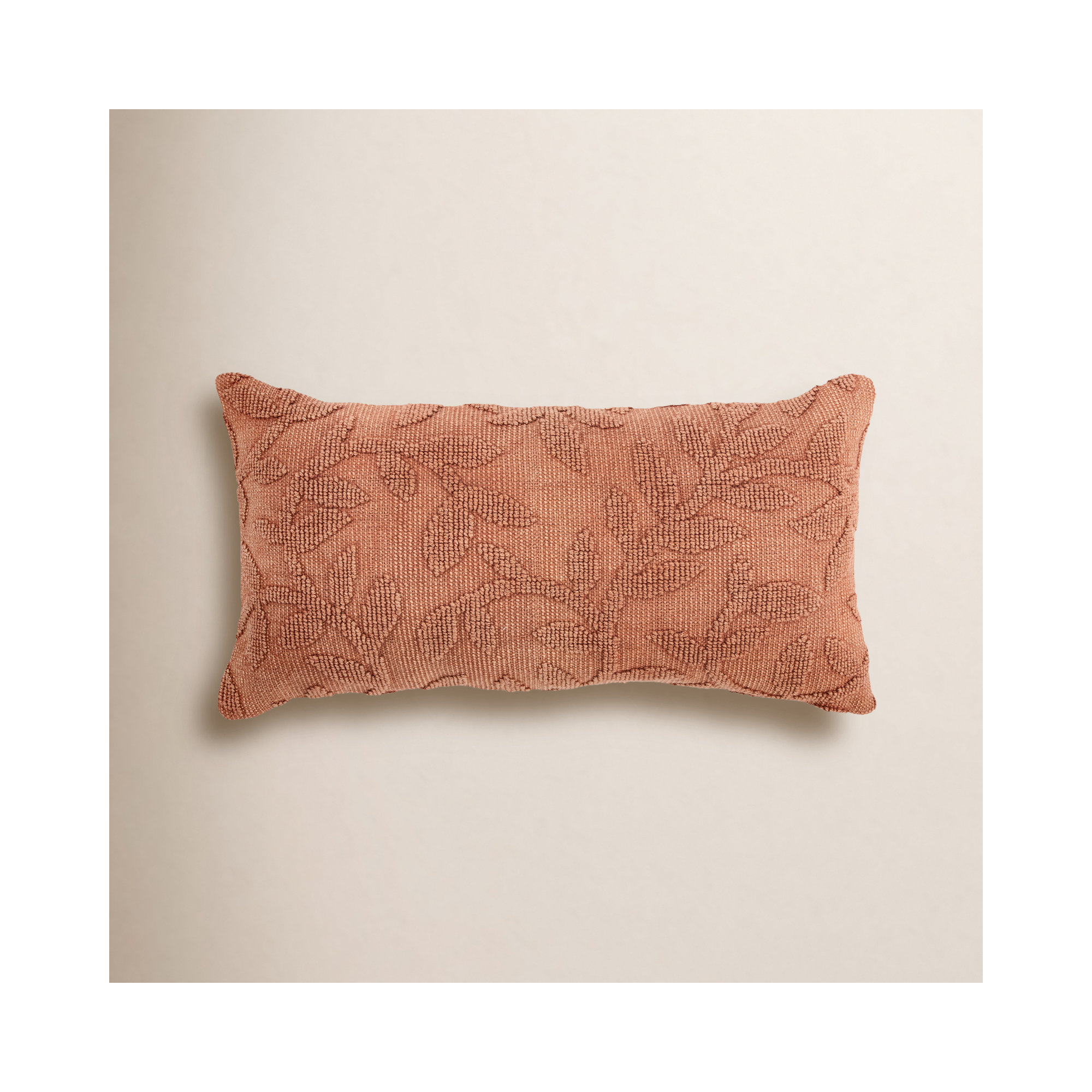 Bess Floral Lumbar Throw Pillow, Terracotta