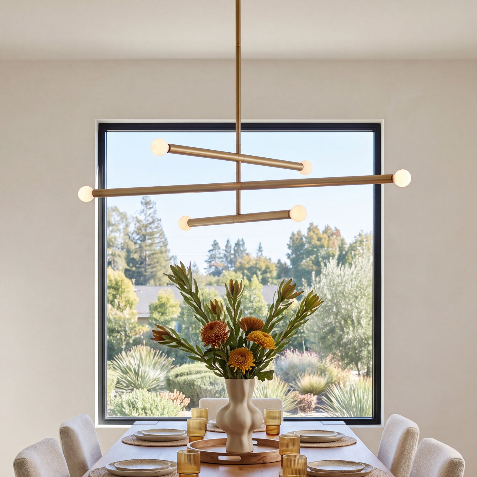 Jamir 6 - Light Dimmable Sputnik Chandelier, Gold