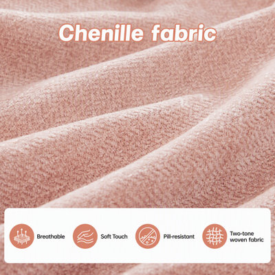 Canapé modulaire à quatre places avec tissu chenille de qualité supérieure, 2 coussins décoratifs et motif plissé matelassé pour plus de confort et de style