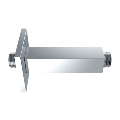 Bras de douche carré en métal 4 po, chrome