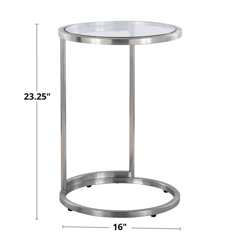 Chloe-Rose Tray Top End Table, Sliver