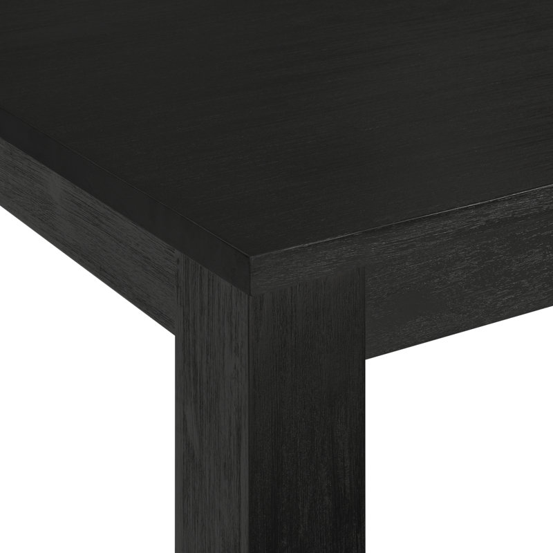 Bozrah Extendable Acacia Solid Wood Dining Table, Brushed Black