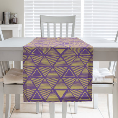 Classic Hand Drawn Triangles Table Runner