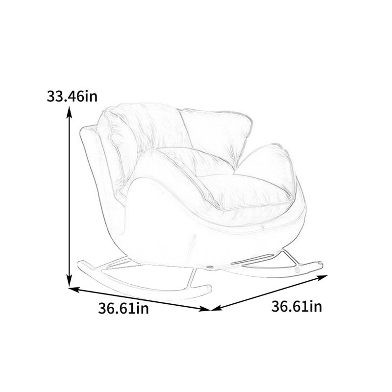 Chaise berçante ergonomique, Noir, noir, noir, noir