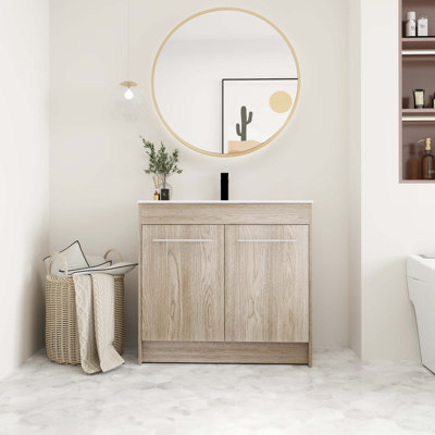 Meuble-lavabo simple 18,1 po avec plateau en bois manufacturé