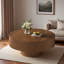 Table basse ronde moderne avec rainures, plateau de table épais et base robuste-380910948
