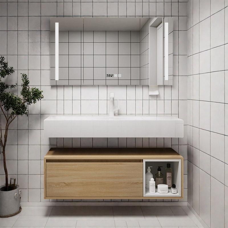 Japanese light luxury simple bathroom cabinet