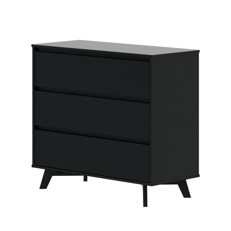 Commode scandinave à 3 tiroirs Lauritzen, Noir, noir, noir, noir