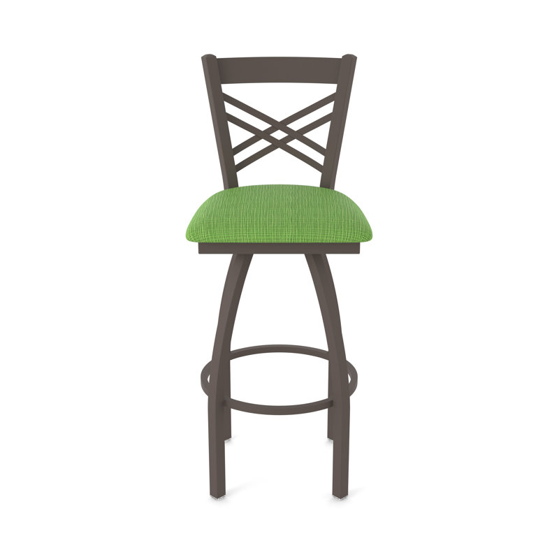 Catalina 36" Swivel Bar Stool, Bronze, Fabric-Graph Parrot