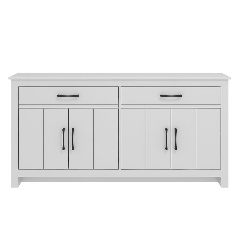 4 Door 2 Drawer Multifunctional Sideboard, White
