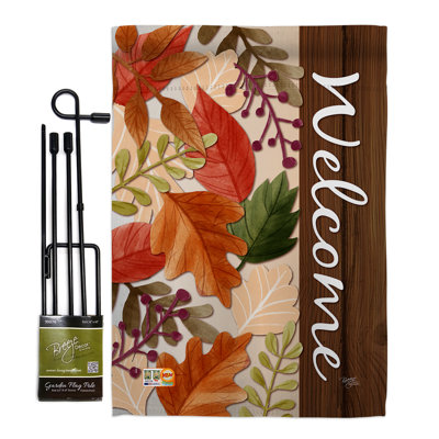 Récoltes en polyester de 2 côtés 18,5 x 13 po de feuilles d’automne ensemble de drapeau
