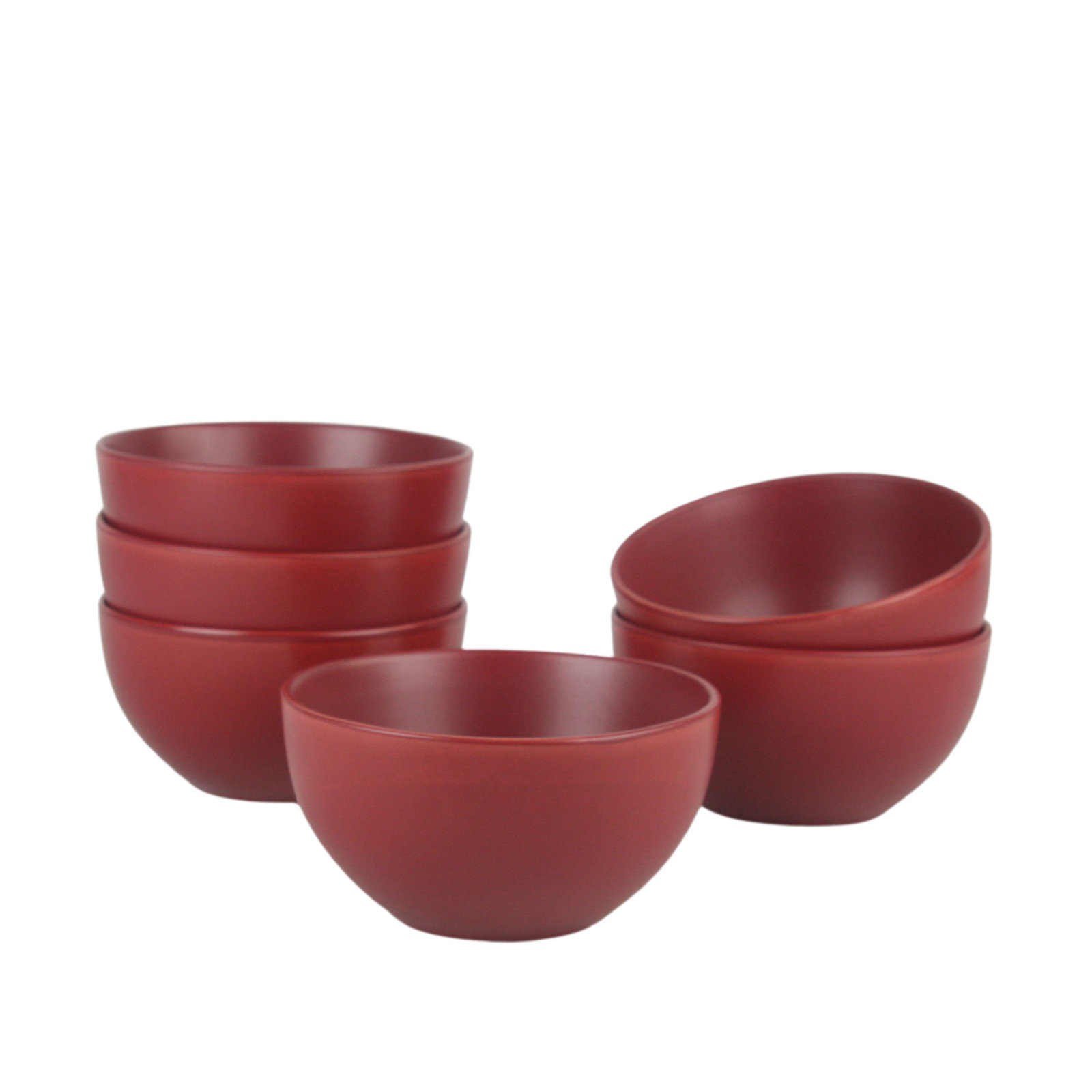 Wazee Matte Stoneware Cereal Bowl, Red